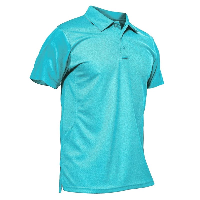 MAGCOMSEN Mens Polo Shirts Golf Shirts Polyester Quick Dry Light Work Shirts Golf Polo Shirts Ice Blue XL