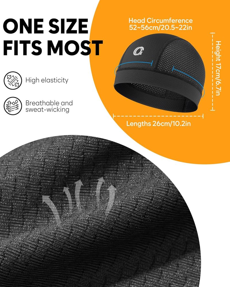 Cooling Skull Cap Helmet Liner - Breathable Mesh Running Hat | Lightweight Quick-Dry Sports Beanie for Men - 3 Pcs Set