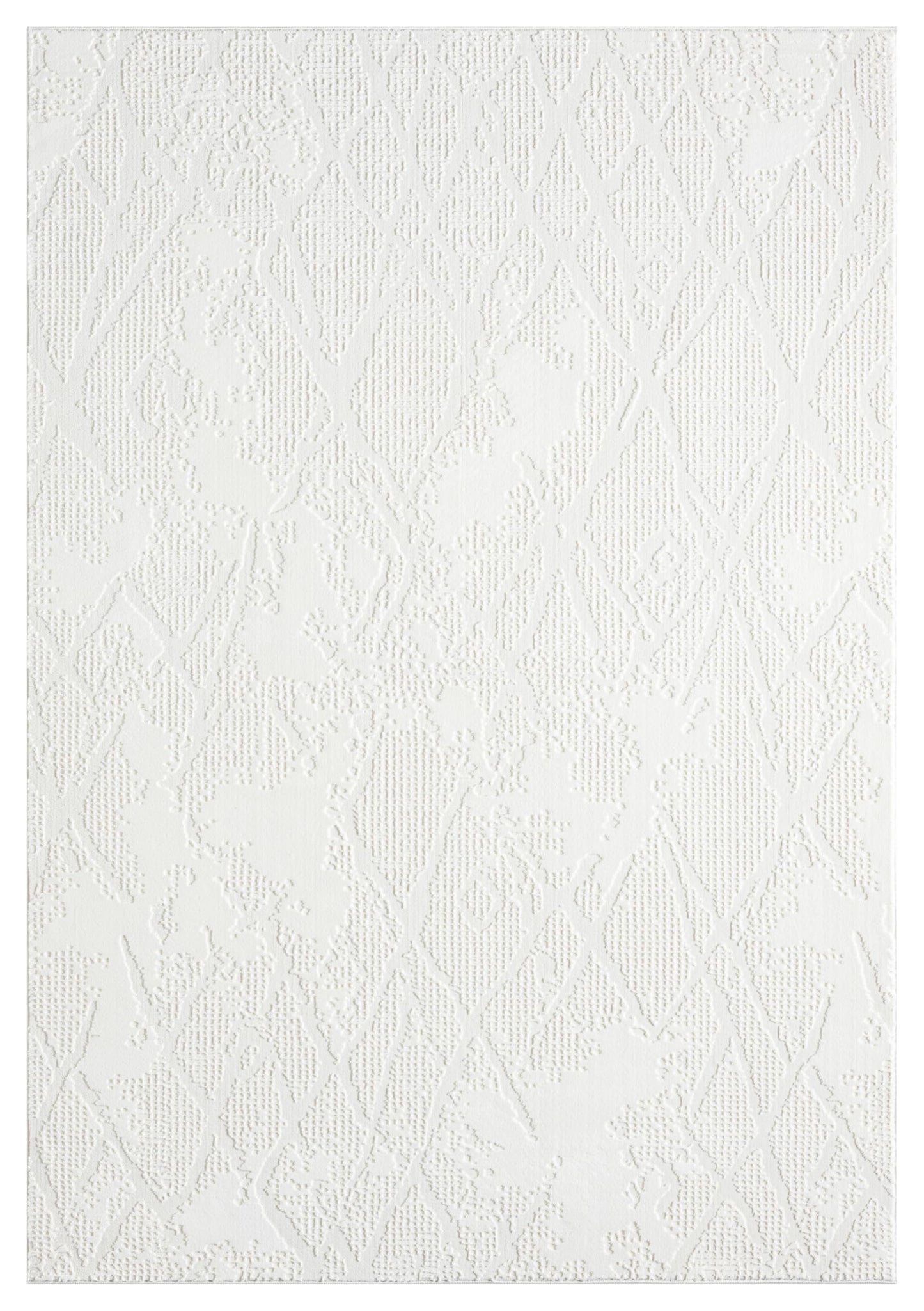 RUGGERRUGS Adel Modern Area Rug for Living Room, 5x7 Rustic Distressed Abstract Cream Neutral Rug, Medium Pile Stain Resistant Carpet for Bedroom, Dining Room or Kitchen (5' x 7', Cream)