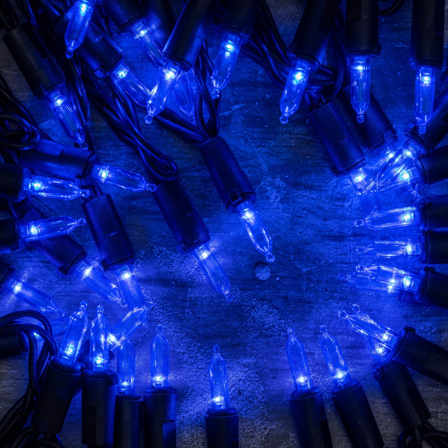 YULETIME 200 Blue Christmas String Lights, 2-Set 33 ft 100 LED Black Wire