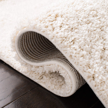 SAFAVIEH Florida Shag Collection Area Rug - 9'6" x 13', Creme & Creme, Border Design, Non-Shedding & Easy Care, 1.2-inch Thick Ideal for High Traffic Areas in Living Room, Bedroom (SG454-1111)