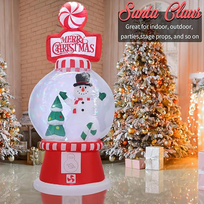 Christmas Inflatables Outdoor Decoration Christmas Blow Up Yard Decorations Inflatable Globe with Snowman Santa Tree Giant Outdoor Indoor Blow Up LED Light Yard Lawn Garden Home Party Decor
