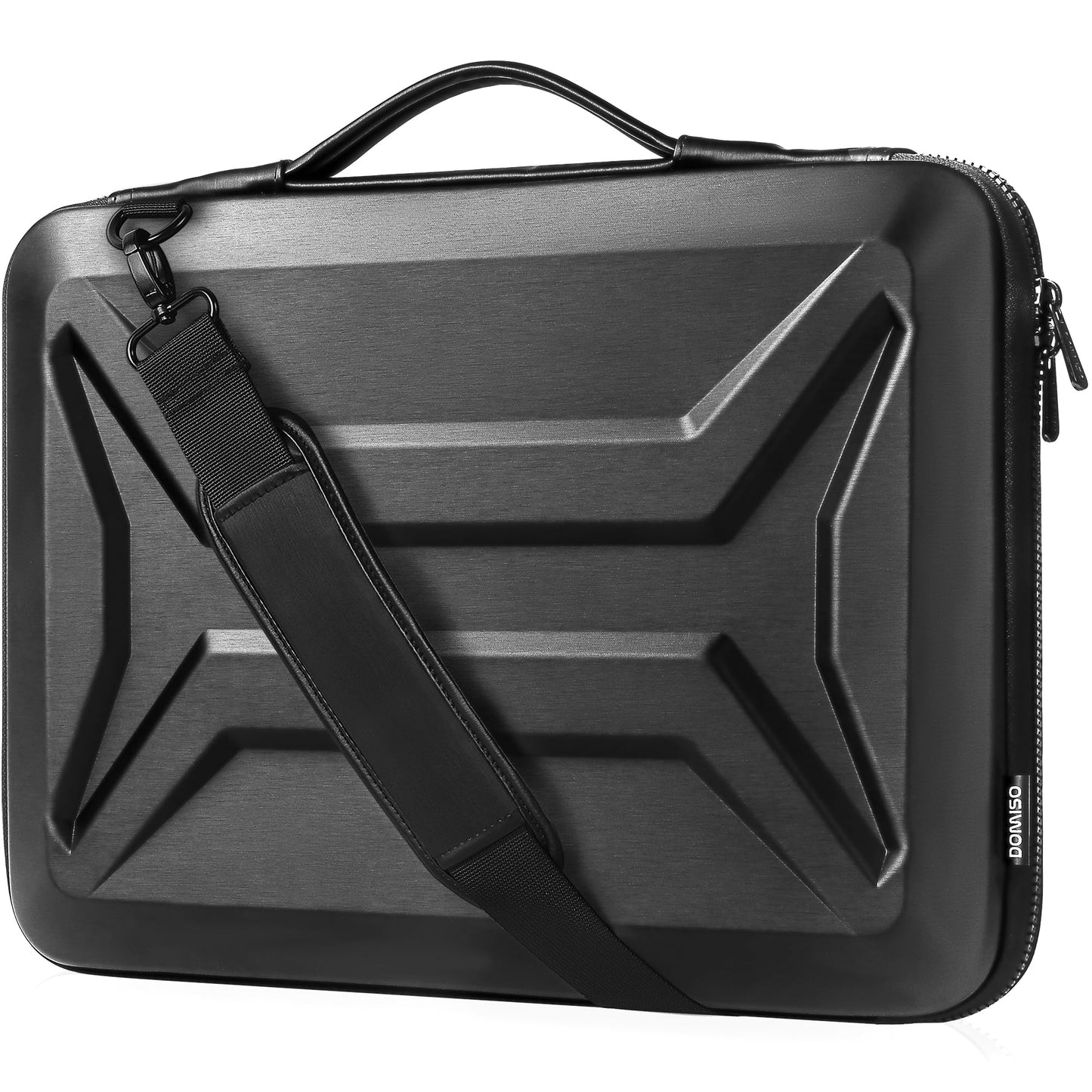 DOMISO 15.6-16 Inch Laptop Hard Case with Strap, Waterproof Shockproof Hard Shell Laptop Sleeve for Macbook Pro/Lenovo IdeaPad/HP ENVY/Dell XPS, Black