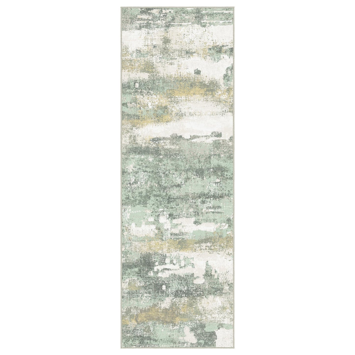 BEIMO Runner Rug for Hallway Kitchen, 2x5 Machine Washable Runners Rug for Entryway, Soft Modern Abstract Throw Rugs, Low Pile Floor Cover with Non Slip Backing, Light Green
