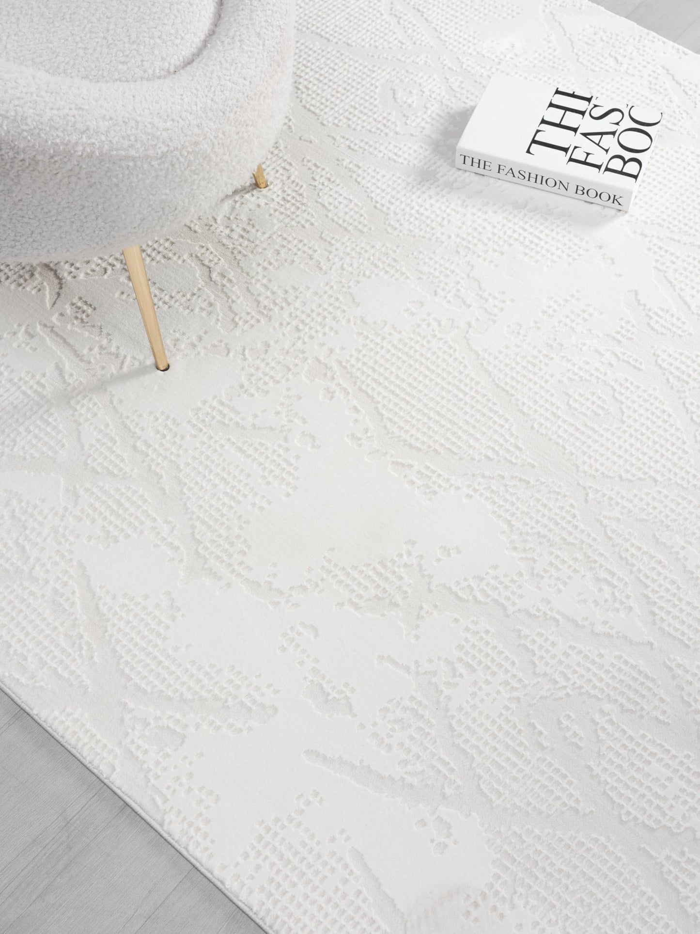 RUGGERRUGS Adel Modern Area Rug for Living Room, 5x7 Rustic Distressed Abstract Cream Neutral Rug, Medium Pile Stain Resistant Carpet for Bedroom, Dining Room or Kitchen (5' x 7', Cream)