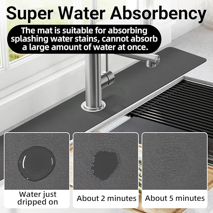 LOPNUR Faucet Mat for Kitchen Sink Protectors, 29 Inch Extra Long Kitchen Sink