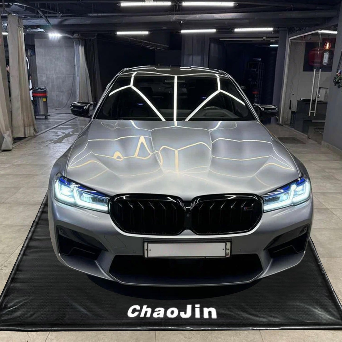 ChaoJin Rain Mat for Car, Black Garage Rubber Car Mat for Snow, Mud, Rain(7ft 9in x 16ft)