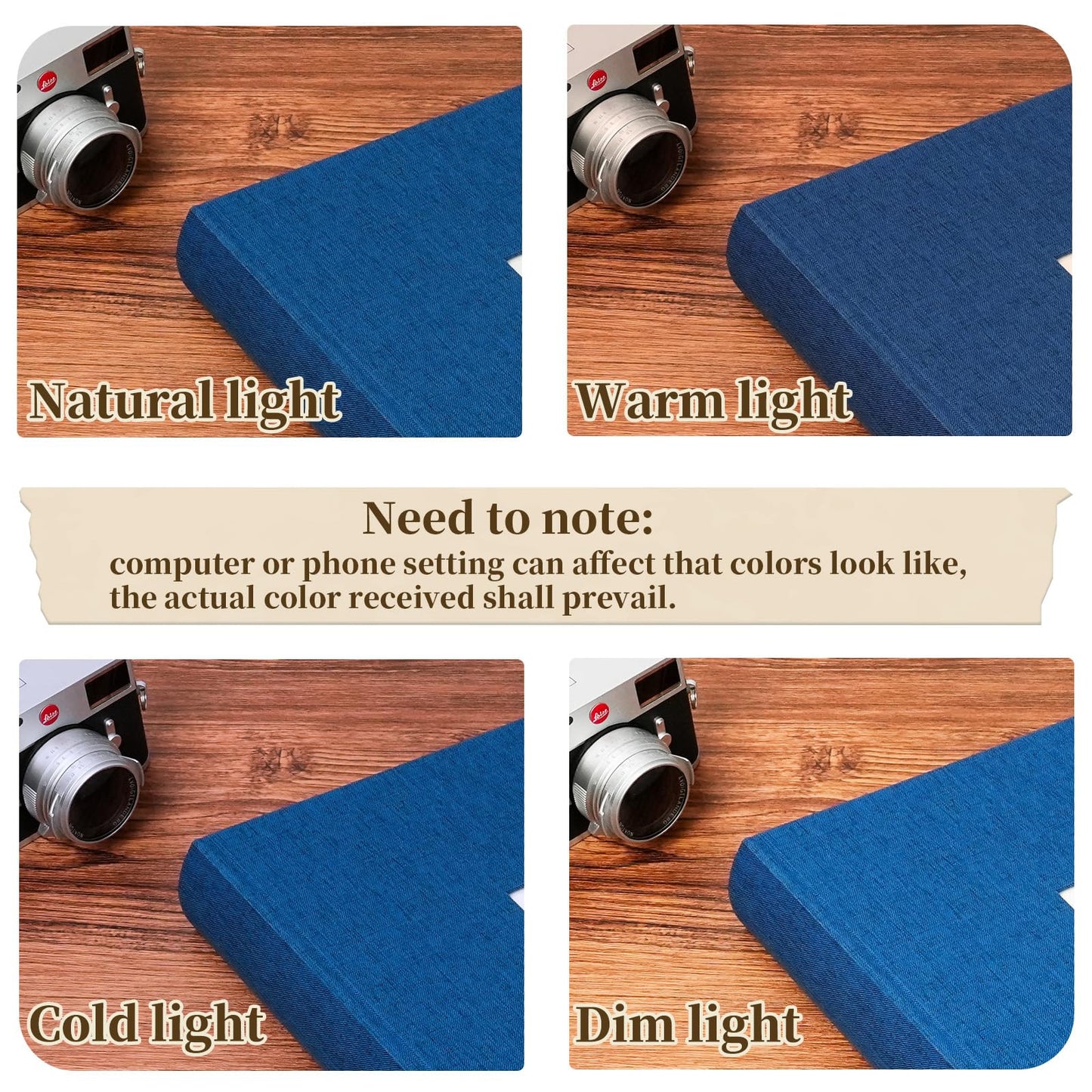 Vienrose Scrapbook Album 12" x 12", Large Linen Photo Album with Writing Space, DIY Scrapbook Supplies for Wedding, Baby, Family Memories & Travel (30 sheets / 60 pages Navy Blue)