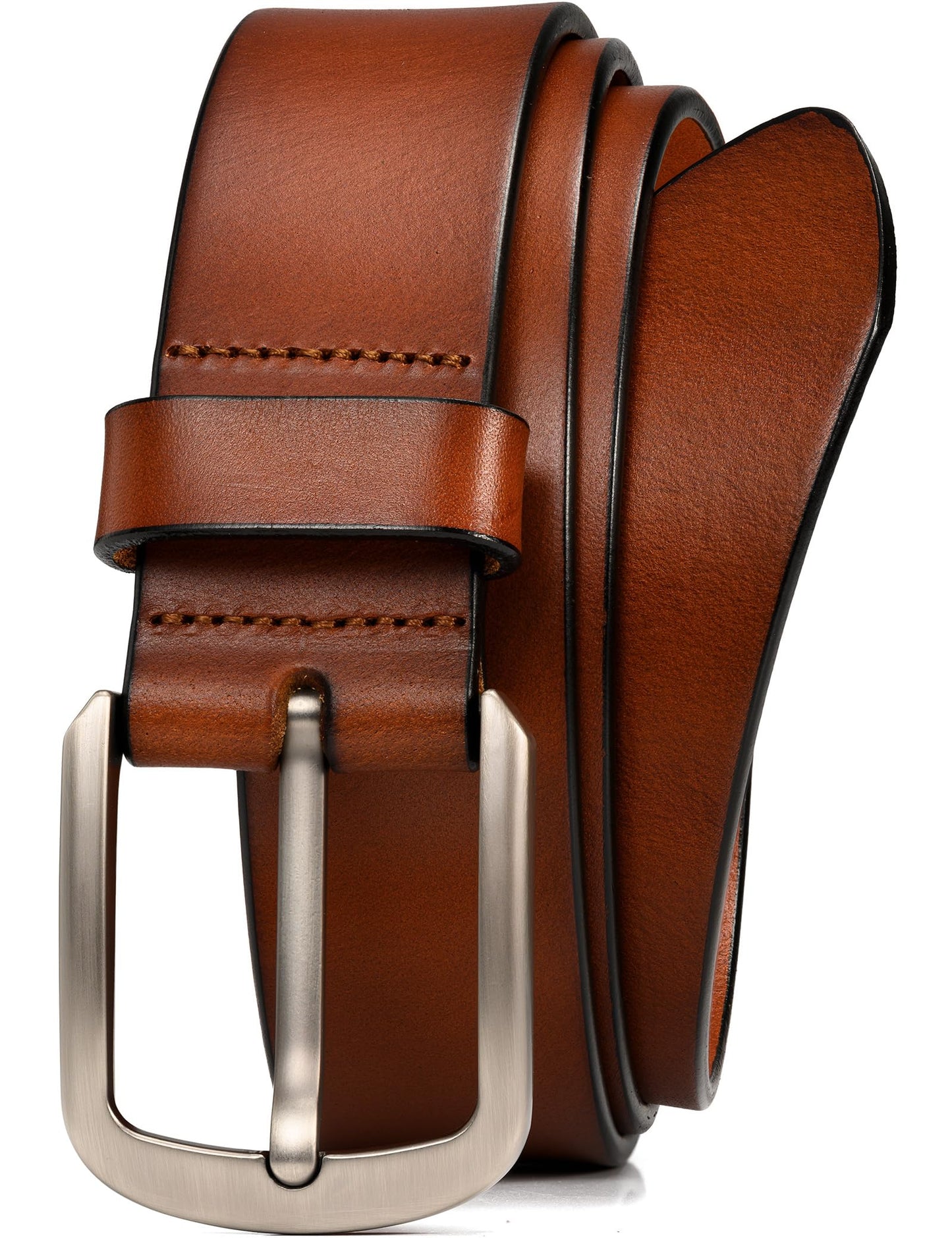 WOLFANT 1.5" Top Full Grain Leather Belt for Men in Gift Box,100% Italian Real Solid Leather