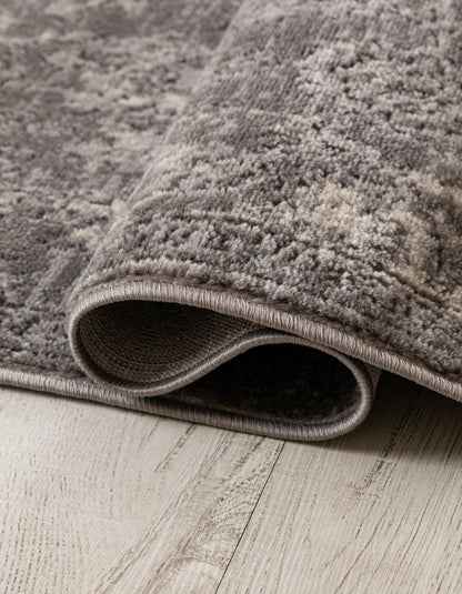 Rugs.com Oregon Collection Rug – 8 Ft Runner Gray Low-Pile Rug Perfect for Hallways, Entryways