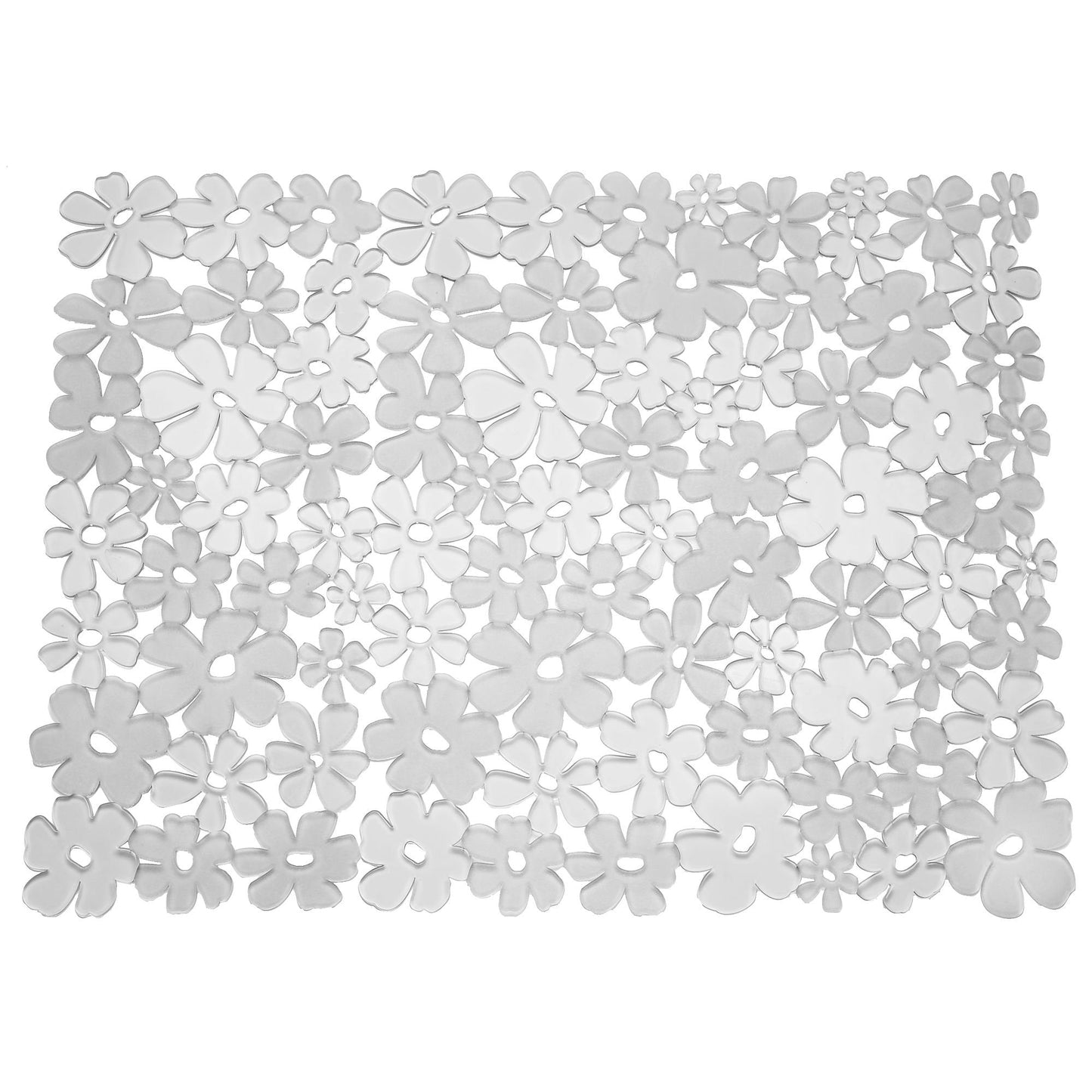iDesign Blumz Floral BPA-Free Flexible PVC Plastic Large Sink Protector Mat - 16" x 12.5", Clear