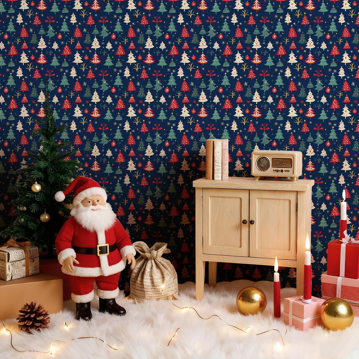 Kitico Peel and Stick Wallpaper – Self Adhesive Wall Paper for Walls, Waterproof Removable Contact Paper Roll for Everyday Home Décor & Christmas Gift Wrap Roll 17.7"x196.8"