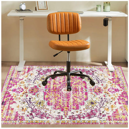 Office Chair Mat for Hardwood Floor, 36"x48" Anti-Slip Desk Chair Mat for Hard Floors, Under Desk Computer Rug for Rolling Chair, Easy Glide Floor Protector Mat for Home Office(Pink)