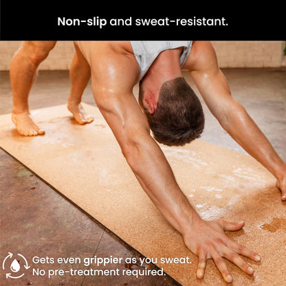 Luxury Cork Yoga Mat - Non Slip, Extra Thick Grip. Thicker, Longer, and Wider for More Comfort and Support. Tough Enough For Hot Yoga. Natural, Non Toxic, and Eco Friendly. Optional Alignment Lines.