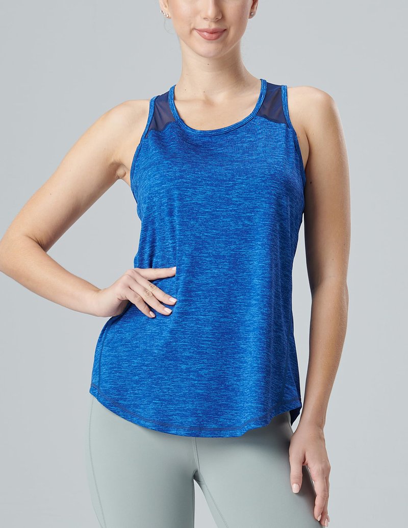 5 Pack Women's Workout Tops, Athletic Racerback Tank Tops for Women, Mesh Sleeveless Shirts Yoga for Gym Running (Set 1, X-Large)