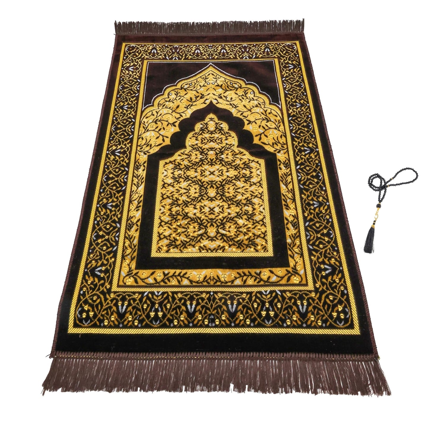 FIRASET Muslim Prayer Rug, Soft Plush Thin Islamic Prayer Mat, Janamaz, Sajada, Praying Carpet, Islamic Gift, Foldable Portable Turkish Prayer Mat for Men&Women, Lightweight Travel Prayer Rug, 26"x43"