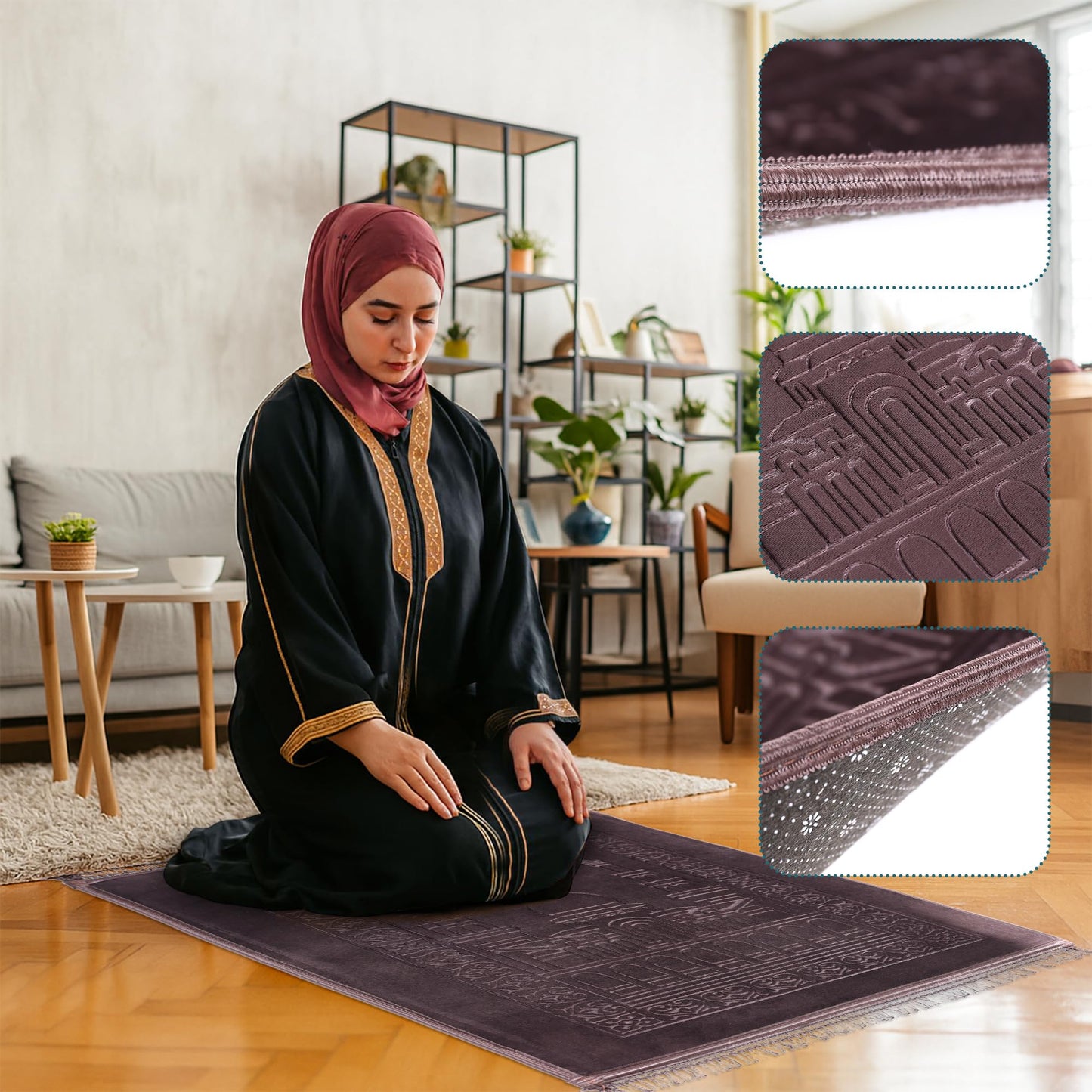 Z&Z living Space Soft Padded Prayer Mat – Extra Thick Comfort Rug for Home, Travel, Meditation, and Kneeling Support