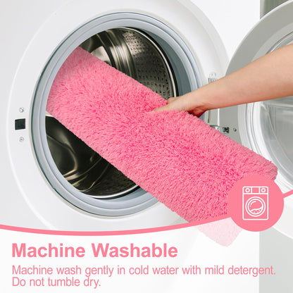 MondayRug Bathroom Rugs Non Slip 24"x16", Absorbent Bath Mats Quick Dry, Shaggy Microfiber Bath Rugs, Extra Soft Plush, Machine Washable Bath Mats for Bathroom Floor, Tub and Shower, Pink