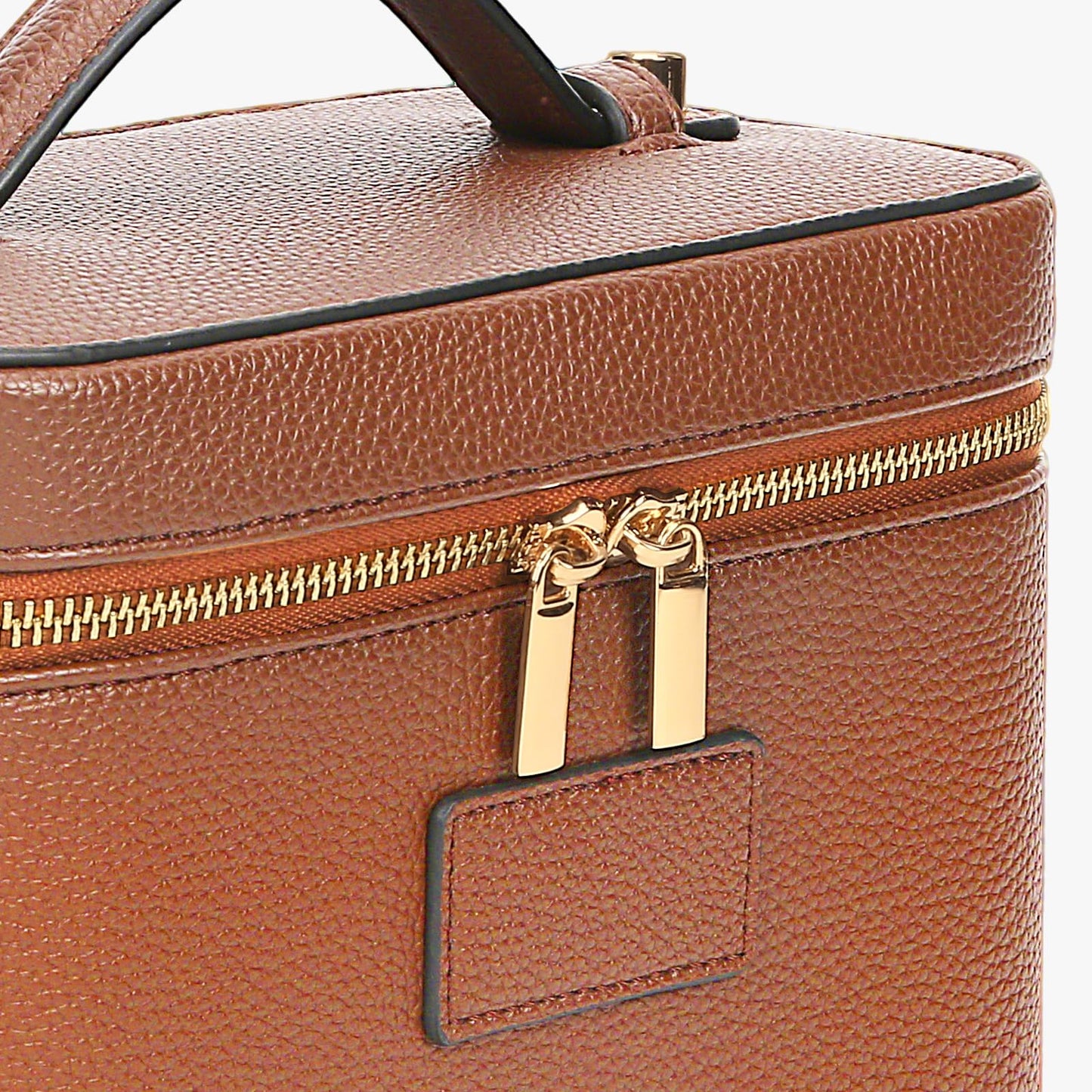 AnBlack Makeup Bag Vanity Case with Removable Divider Travel Toiletry Bag Portable Cosmetic Bag Makeup Organizer Case (Light Brown)