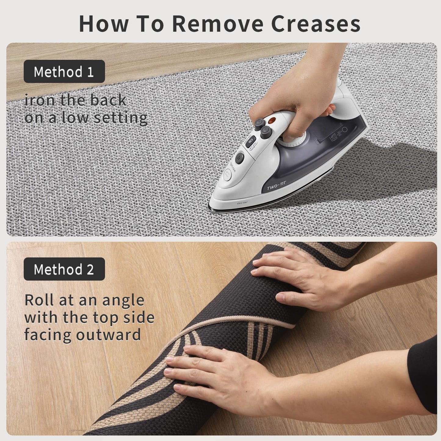 Tangsoo Easy Jute 2x6 Washable Runner Rug for Hallways,Non-Slip Black Outdoor Rug Runner,Modern Farmhouse Thin Carpet Runner for Porch Laundry Bedroom Kitchen Entryway