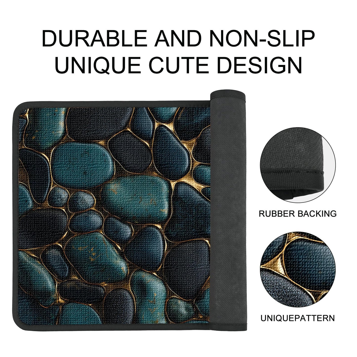 Worltoldb Cobblestone Door Mat Indoor Outdoor Entrance Floor Mats Non-Slip Washable Decor Rugs 27x15 Inch