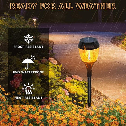 Swingers Solar Lights Outdoor,Solar Torch Lights with Flickering Flame,Waterproof Outdoor Garden Light for Halloween,Garden, Landscape, Path, Yard, Patio (8, Black)