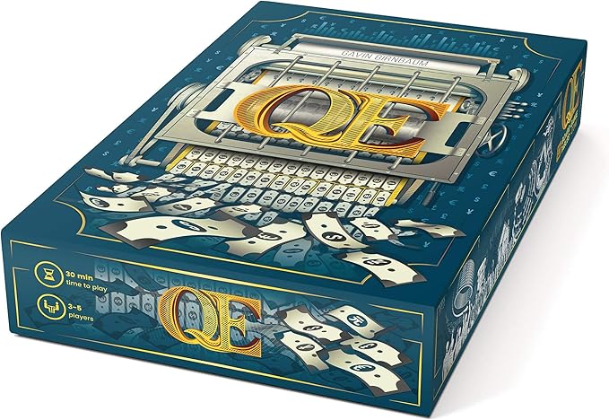 Allplay QE (Quantitative Easing) Board Game | Economic Auction Bidding Game for Families &amp Adults | 3-5 Players 30 Min Playtime Strategy Party Game with Unlimited Bidding