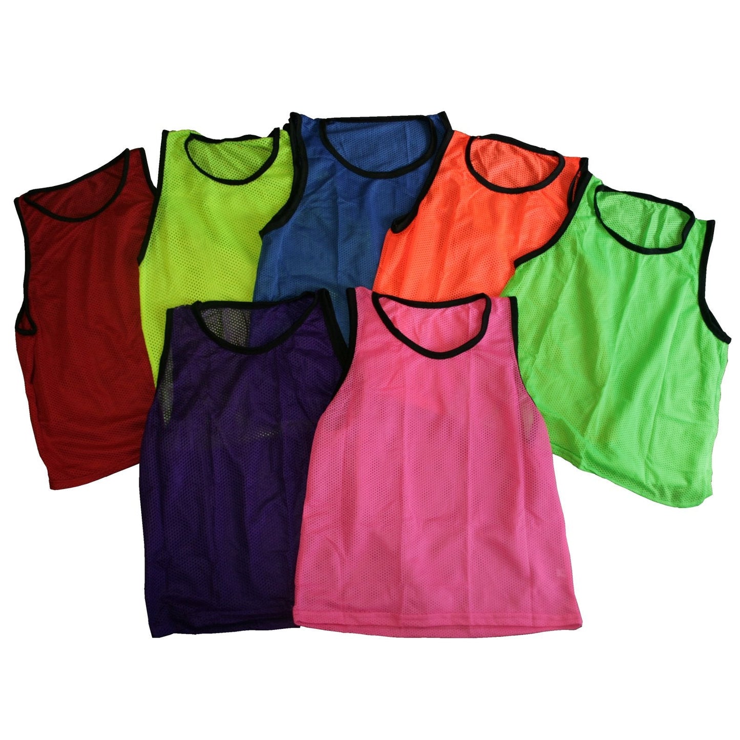 BlueDot Trading Boys 12 Pack Nylon Mesh Scrimmage Vests for Soccer, Football, Basketball, Lacrosse Team Practice Sports Training aids, Green, One Size US