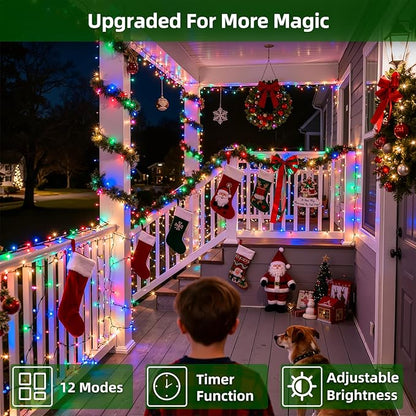 750 LED 240FT Christmas Lights Outdoor,12 Lighting Modes Christmas String Lights with Timer, Dimmable Multicolor LED StringLights Waterproof for Yard Tree Wedding Party Holiday Multicolor