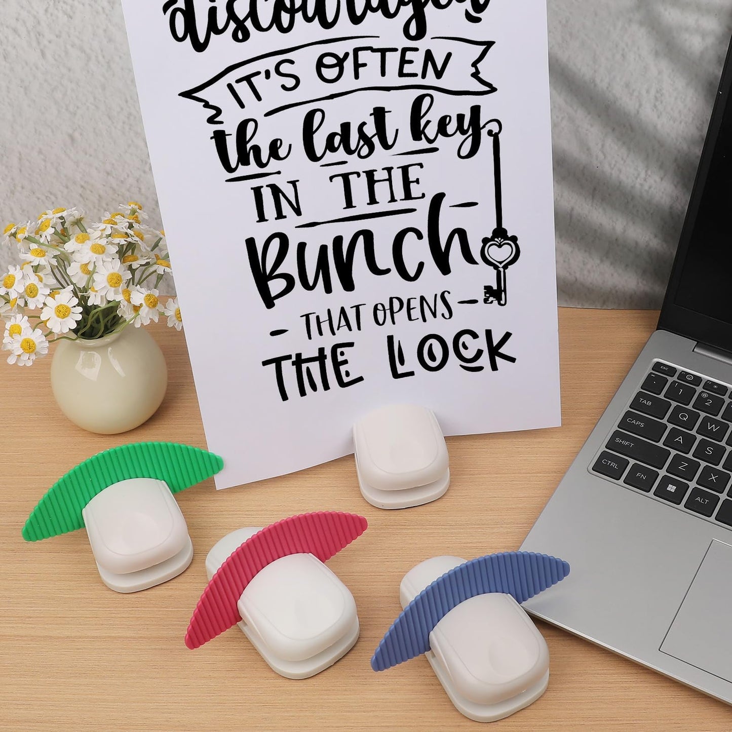 4pcs Paper Holder Stand for Typing with Mat Non-Slip Document Holder Desktop Folder Portable Clipboard Stand Copy Stand Clamp for A4 Paper Office Typing Reading Office Supplies Monitor for Desk