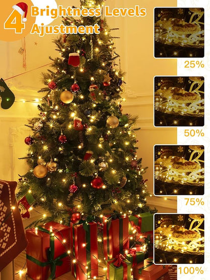 Christmas Lights 1200 LED 394 FT, Waterproof Outdoor String Lights with Remote and Timer, Christmas Tree Lights with 8 Modes Dimmable, Fairy Lights for Holiday Decor (Warm White)