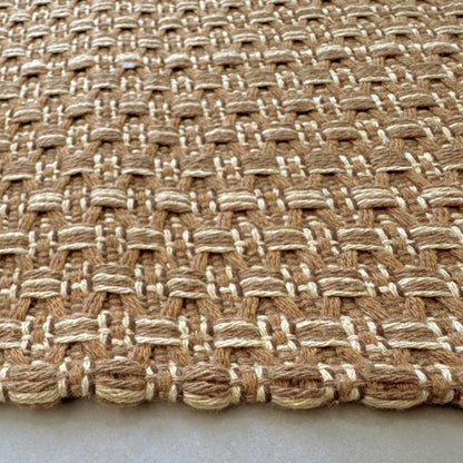 winolive Kitchen Rugs,Kitchen Mats for Floor,Non Slip Washable 20"x 30"+20"x 48" Neutral Braided Rug,Faux Jute Rug with Non Slip Backing for Kitchen,Solid,Easy Clean,Area Rugs Sets of 2Pcs,Tan Brown