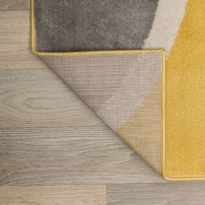Rugshop Contemporary Abstract Circles Area Rug, Fade-Resistant Carpet for Living Room, Bedroom, or Dining Room, Yellow, 7'10" x 10'2"