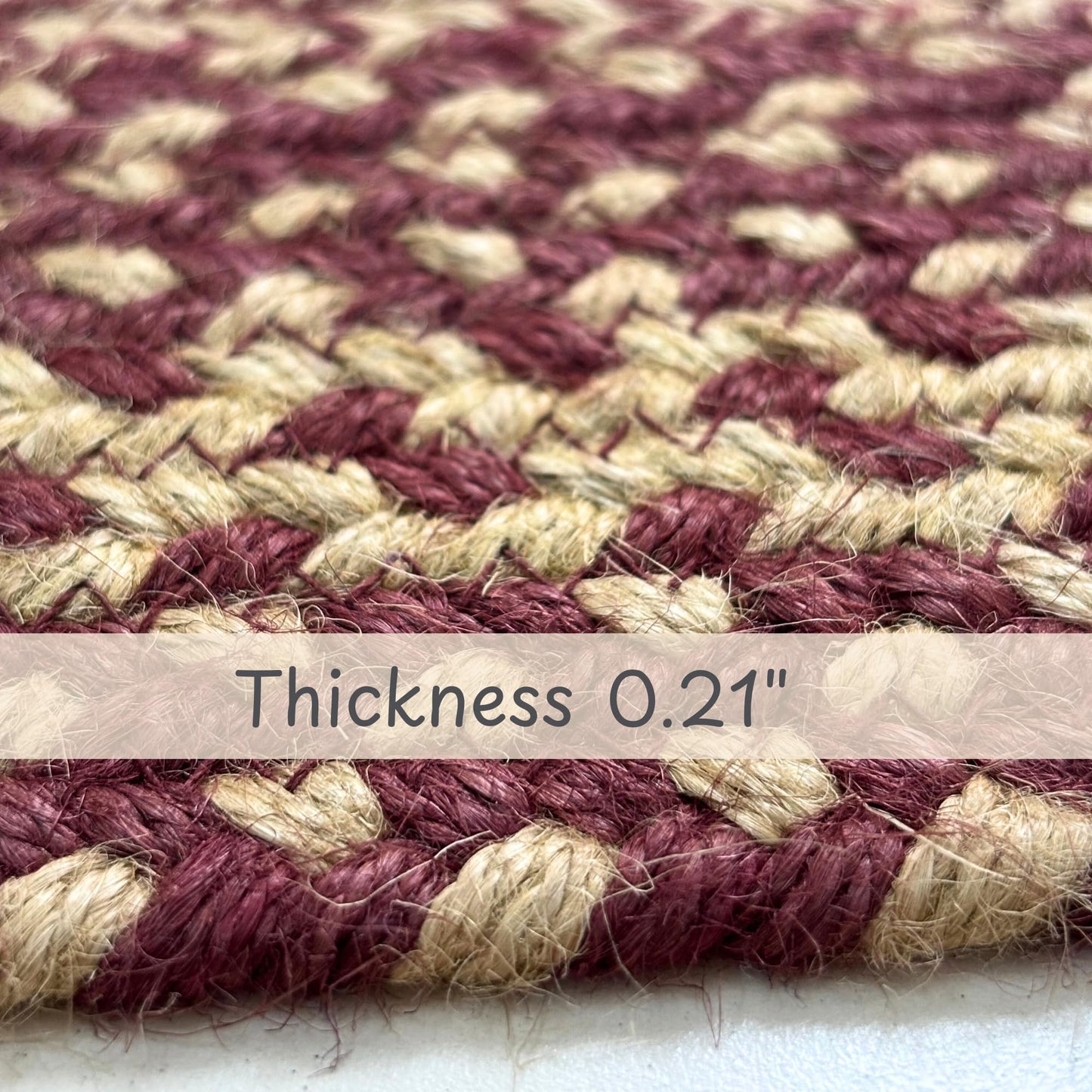 Rugance Rustic Trails 2x3' Oval Braided Rugs – Burgundy & Tan Rustic Braided Kitchen Rug, Primitive Entry Mat, Farmhouse Country Jute Décor