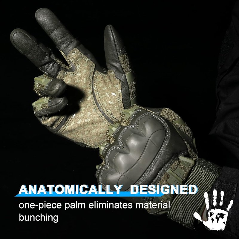Tactical Gloves for Men - WTACTFUL Rubber Guard Touchscreen | Airsoft, Motorcycle, Hunting