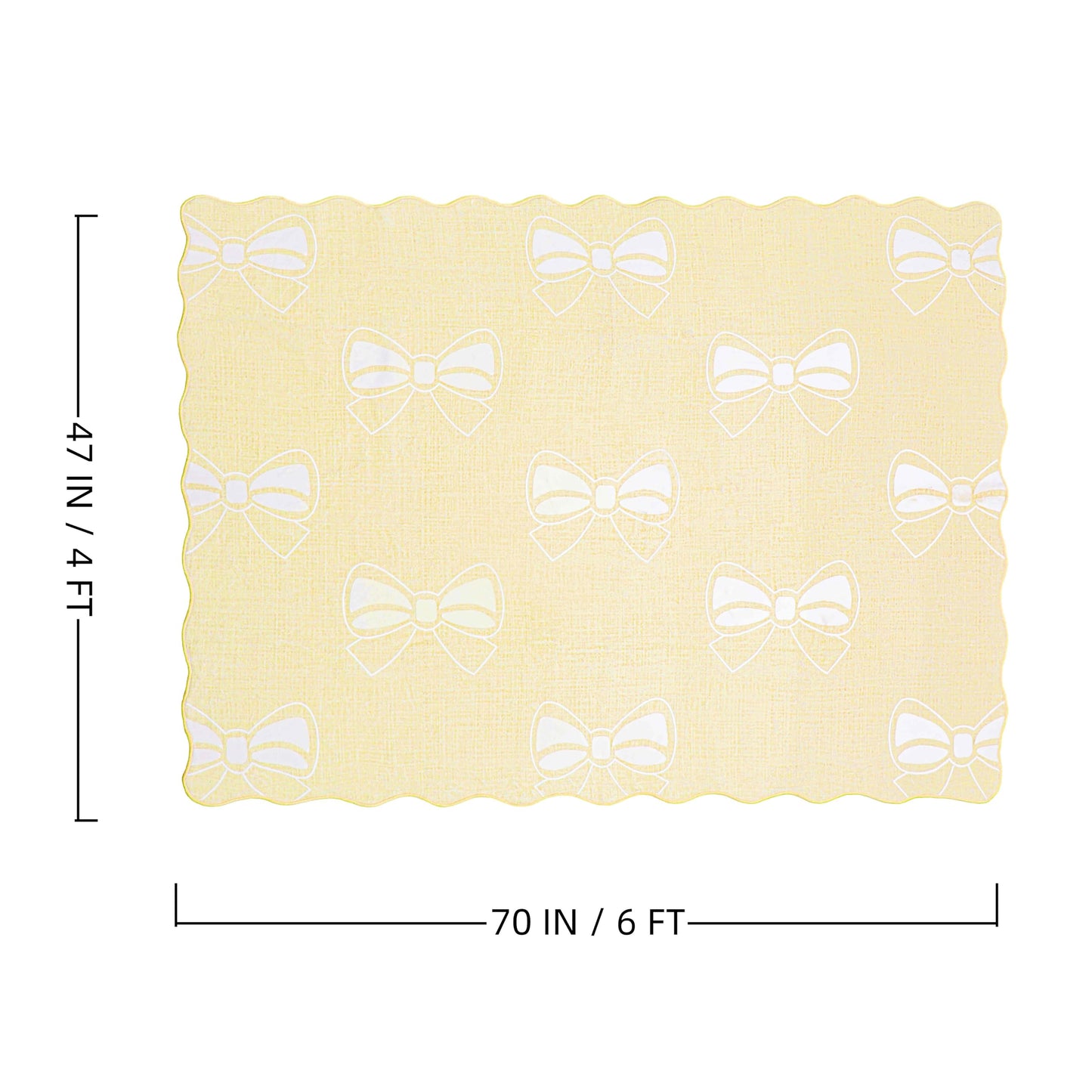 Bow Area Rug for Living Room, Soft Solid Low Pile Carpet for Dorm,Large Cute Washable Rugs 4x6 Soft Low Pile Non Slip Scalloped Rugs for Playroom College Bedroom Girls Room Decor