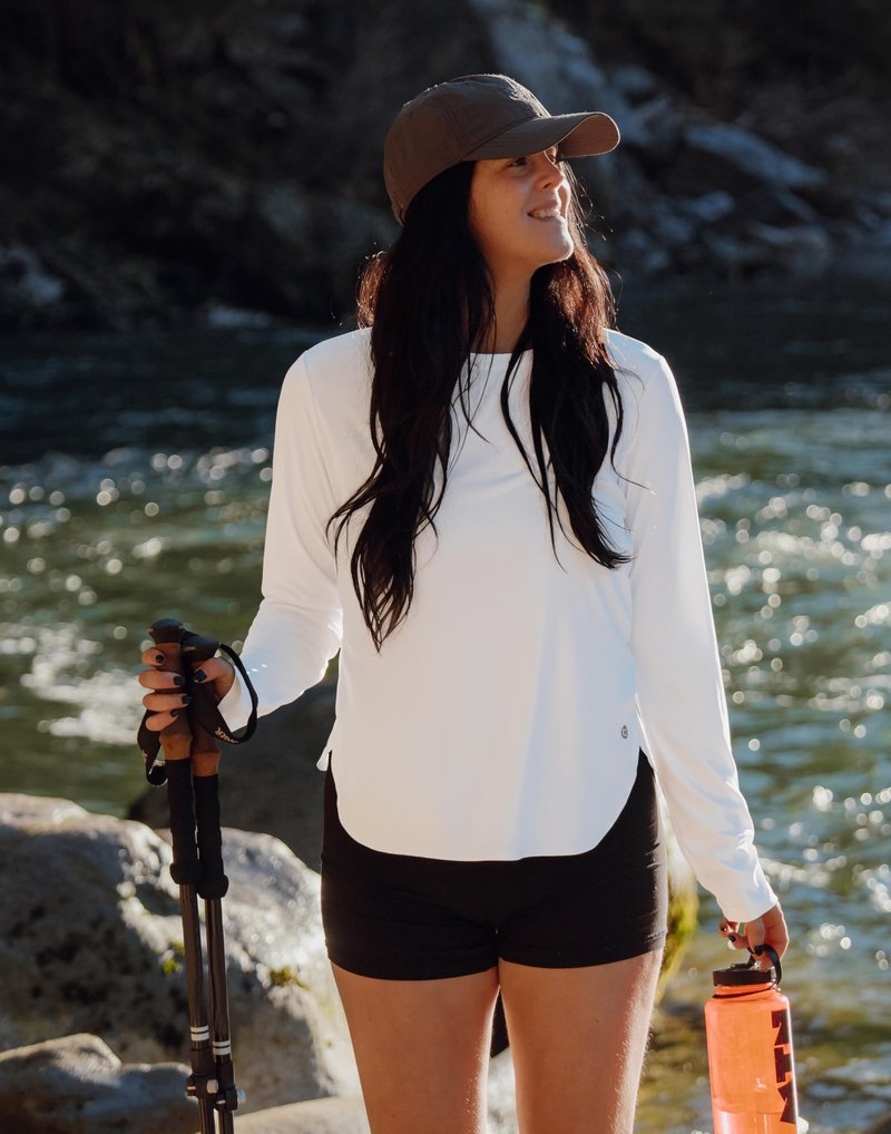 Women's Sun Shirts UPF 50+ Long Sleeve UV Protection Shirt Lightweight Quick Dry Workout Hiking Tops for Women(White,XS)