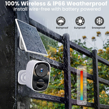 2025 Upgraded 2K Security Cameras Wireless Outdoor, Free Cloud Storage & Local SD Card Support, 1-6 Months Battery Life, Waterproof, 2-Way Talk, AI Motion Detection Spotlight Siren Alarm Camera