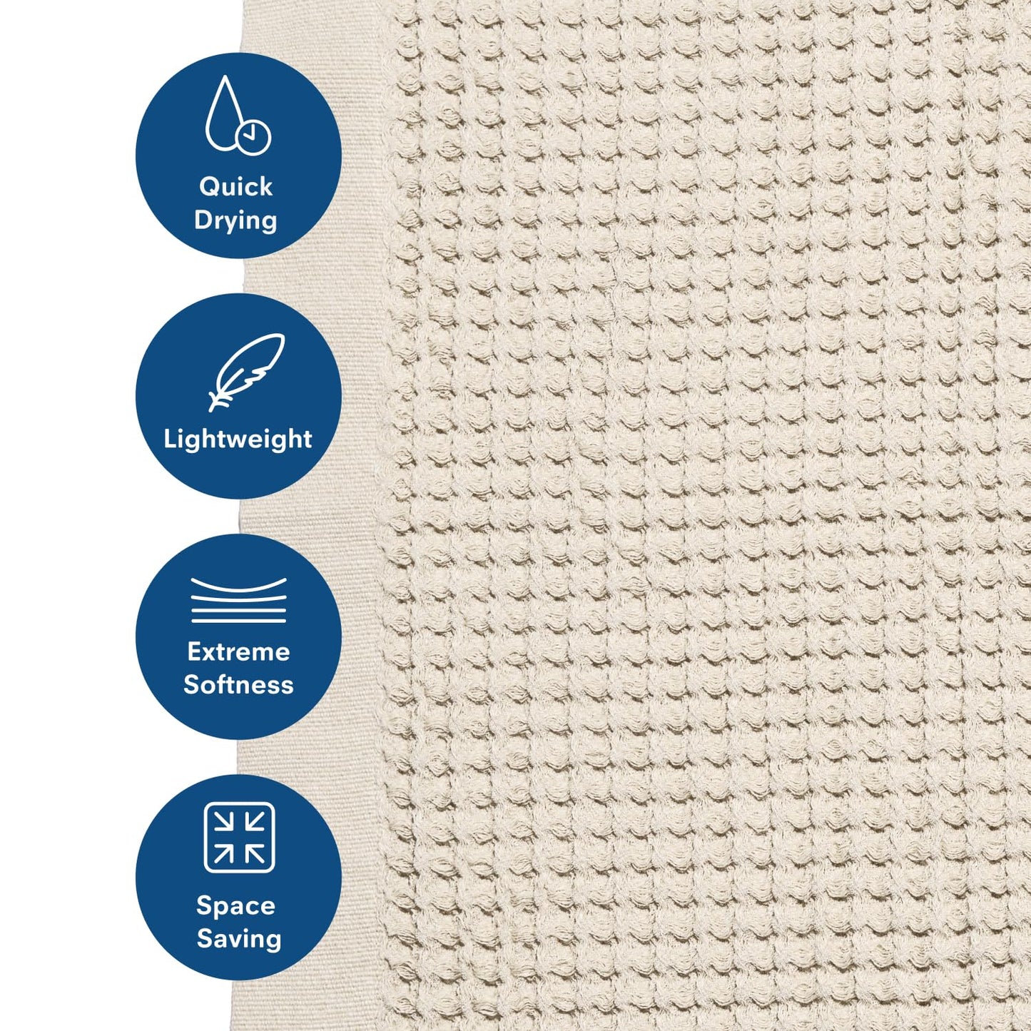 ONSEN Supima Cotton Waffle Bath Mat – Bathroom Rug, Washable Rug, Bathroom Floor Mat – Ultra-Absorbent, Quick-Dry, Soft & Durable Luxury Cotton - Oatmeal, 20x30 in
