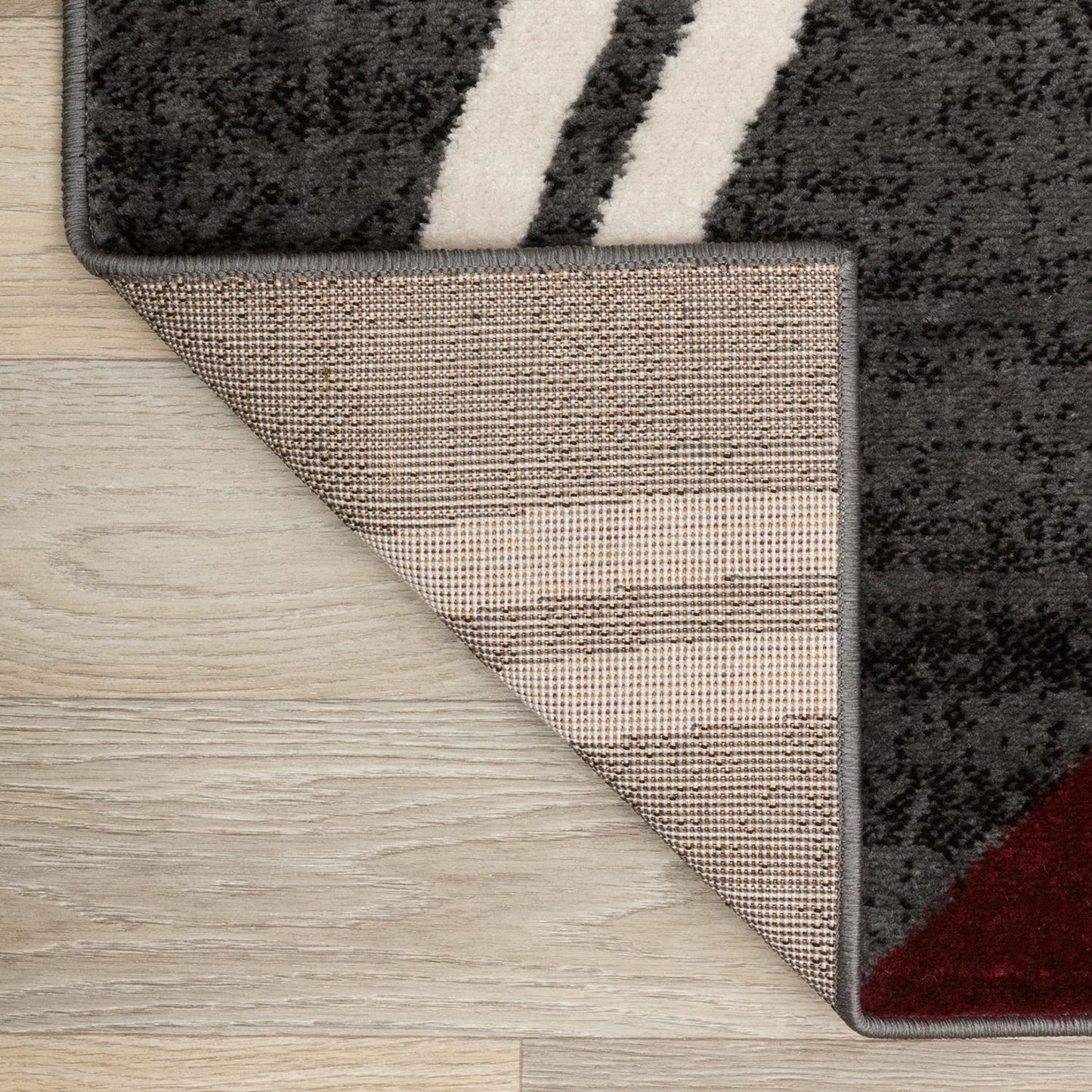 Rugshop Modern Wavy Circles Design Non-Shedding Area Rug, Carpet for Living Room or Dining Room, Red, 6'6" x 9'