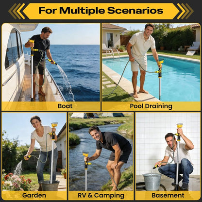 Cordless Stick Water Transfer Pump for Dewalt 20V Max Battery, 740GPH Sump Pump Submersible Utility Pump, Portable Electric Water Pump for Garden Basement Pool Pond RV Boat Draining (No Battery)