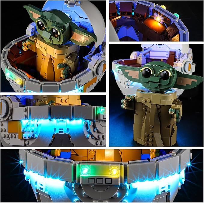 YEABRICKS LED Light for 75403 Star Wars Grogu with Hover Pram Building Blocks Model (Building Set NOT Included)