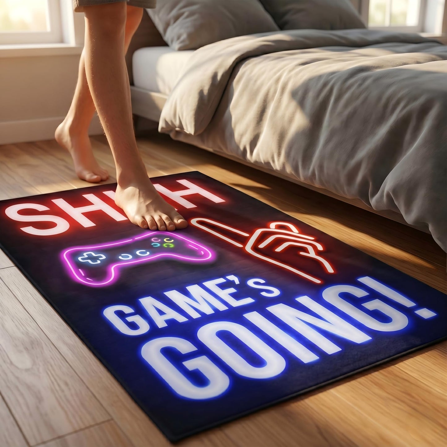Osimiccp Gaming Rug for Room,3'x5' Non Slip Cool Gamer Rugs for Bedroom Livingroom Game Room Decor