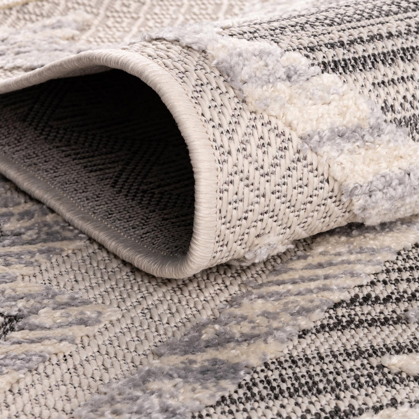 Rugs.com - Arlo Rug – 4' x 6' Sandy Beige Stain-Resistant Textured Area Rug – Modern Tribal Design with Fringe, Perfect for Living Rooms, Bedrooms, and Home Offices