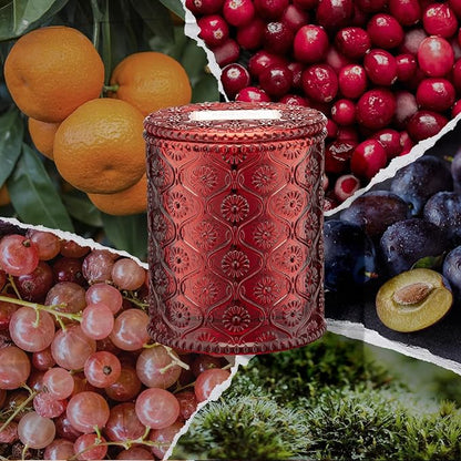 LA JOLIE MUSE Ruby Berry Bliss Christmas Candle | Mandarin, Cranberry & Plum | 6 oz Festive Candle | 40 Hours Clean Burn | Gift for Women & Family