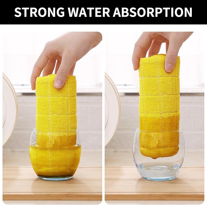 Homaxy 100% Cotton Terry Kitchen Dish Cloths, Ultra Soft and Absorbent Dish