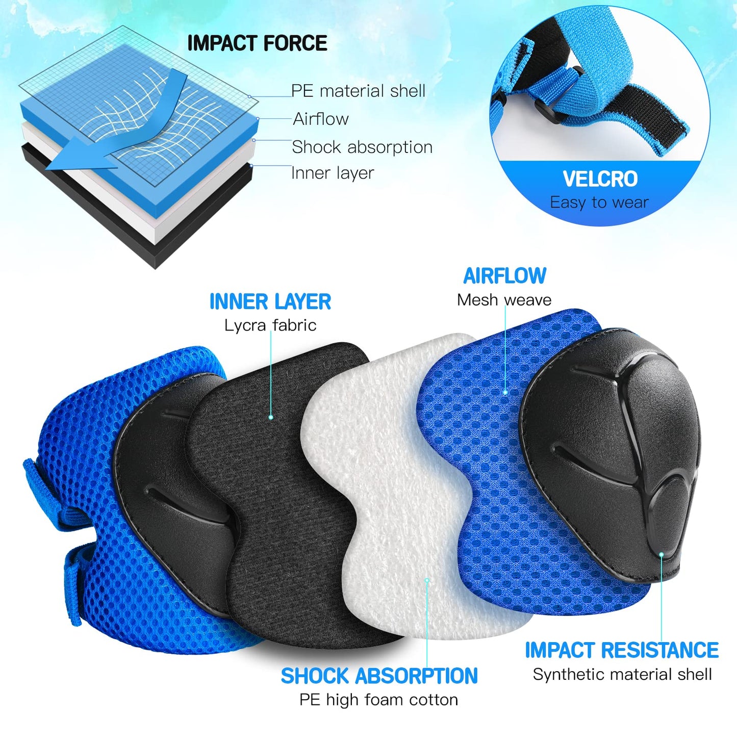 ArgoHome Toddler Kids Bike Helmet Set with Knee Elbow Pads, Adjustable Cycling Helmet for Little Boy Girl Protective Gear