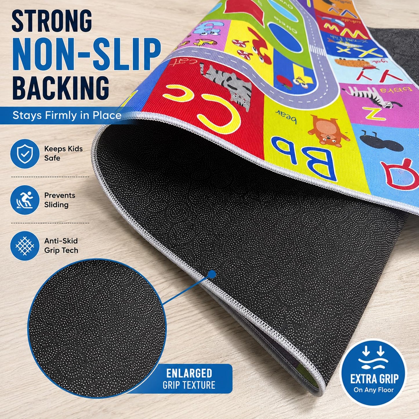 nanshiba ABC Kids Rug, 59" x 39.4" Alphabet Non-Slip Floor Mat