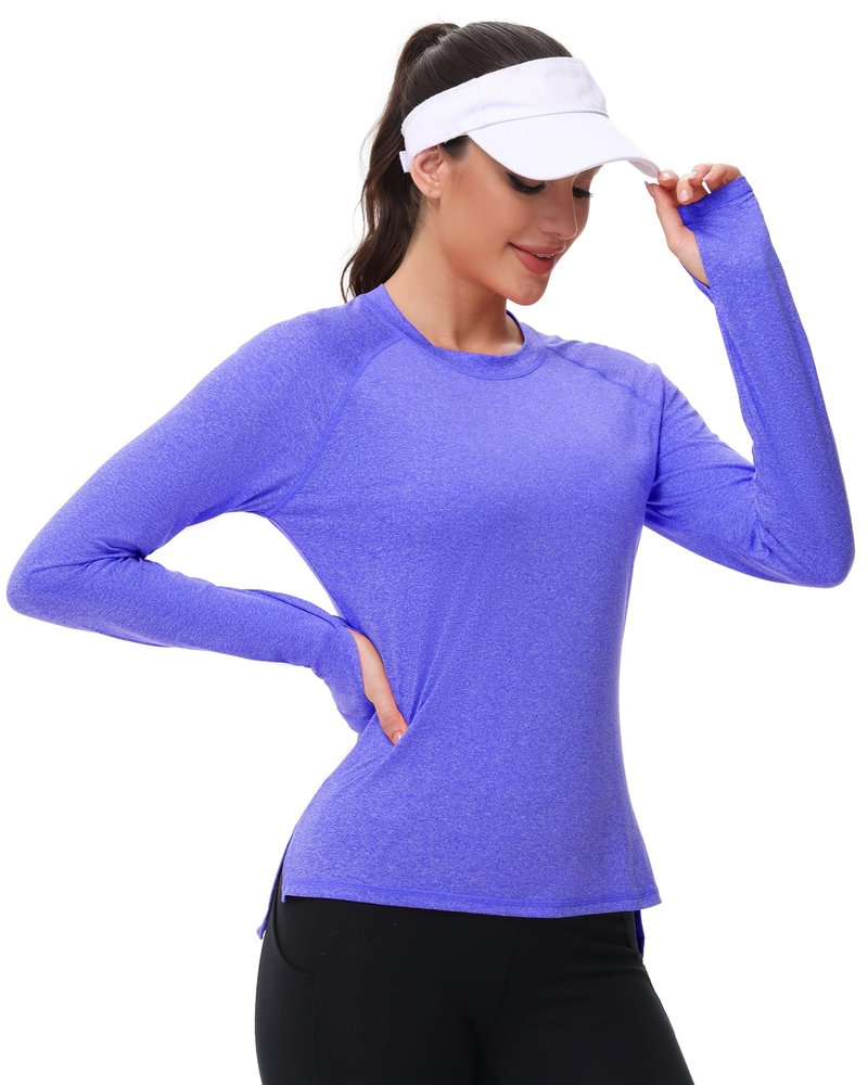 isnowood Swim Rash Guard Shirts for Women, Long Sleeve UV Sun Protection SPF Tops with Thumbhole, UPF 50+ Quick Dry for Hiking Workout