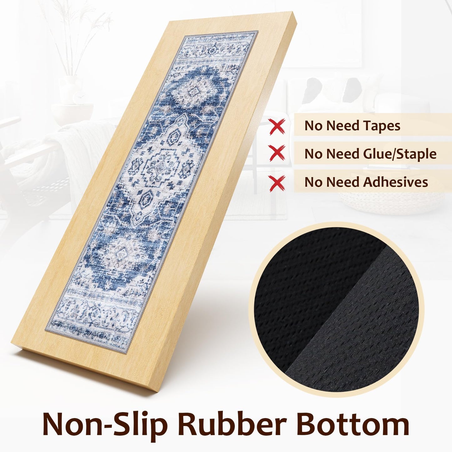OJIA Non-Slip Stair Treads for Wooden Steps 30"x8" Indoor Stair Runner 15PCS Rubber Backed Soft Carpet Stair Treads Mat Staircase Step Treads Covers for Kids and Dogs